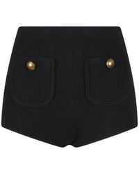 Elisabetta Franchi - Knit Shorts With Jewel Buttons - Lyst