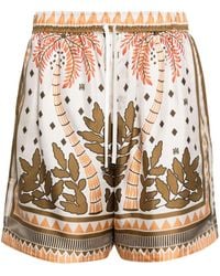 Amiri - Palm Tree Silk Shorts - Lyst