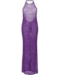 retroféte - Sequinned Halterneck Gown - Lyst