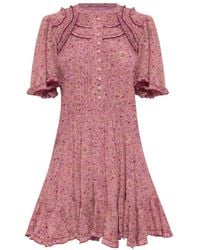 Isabel Marant - Floral-Print Ruffled-Details Mini Dress - Lyst