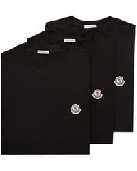 Moncler - Logo-Patch Cotton T-Shirt (Set Of Three) - Lyst