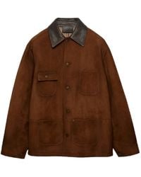 Prada - Suede Caban Jacket - Lyst