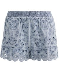 Alice + Olivia - Kenley Scalloped-Hem Shorts - Lyst
