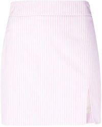 ROWEN ROSE - Striped Cotton Mini Skirt - Lyst