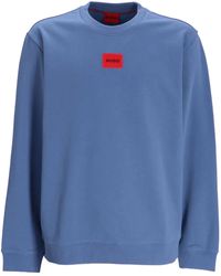 HUGO - Katoenen Sweater Met Logopatch - Lyst