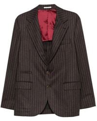 Brunello Cucinelli - Pinstripe Peak-Lapel Blazer - Lyst