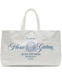 Acne Studios - Leather Tote With Logo - Lyst