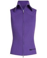 KARL LAGERFELD - Zipped Knit Vest - Lyst