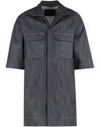 Rick Owens - Denim short-sleeve pocket shirt - Lyst