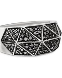 David Yurman - Torqued Faceted Sterlingsilber-Siegelring Mit Diamant 11,3Mm - Lyst