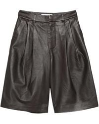 Yves Salomon - Pleated Leather Shorts - Lyst