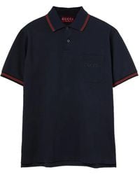 Gucci - Web-Trim Embroidered Polo Shirt - Lyst