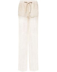 Genny - Sequin-embellished Sheer Trousers - Lyst