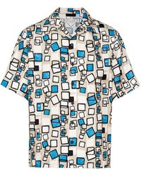 Prada - Geometric-print Silk Twill Shirt - Lyst
