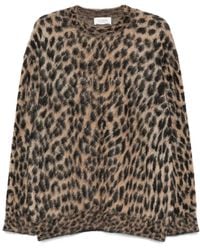 Laneus - Leopard-Print Crew-Neck Sweater - Lyst
