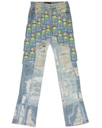 Who Decides War - Coliseum Fusion Distressed Cropped Jeans - Lyst