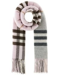 Burberry - Contrast Check Cashmere Scarf - Lyst