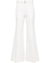 Sacai - Belted Wide-Leg Trousers - Lyst