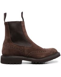 Tricker's - Perforated Suede Ankle Boots - Lyst