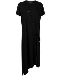 Y's Yohji Yamamoto - Short-sleeve Buttoned Midi Dress - Lyst
