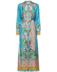 Pierre Louis Mascia - Aloe Floral-Print Maxi Shirt Dress - Lyst