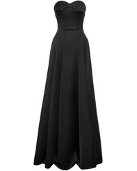 V:PM ATELIER - Abito Lungo Noir Con Scollo A Cuore - Lyst