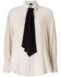 Pinko - Poplin Shirt With Removable Tie And Polka Dots - Lyst