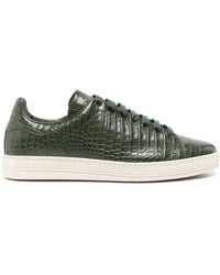 Tom Ford - Warwick Crocodile-embossed Leather Sneakers - Lyst