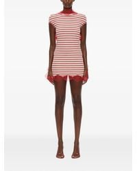 Christopher Esber - Striped Lace-Trim Mini Dress - Lyst