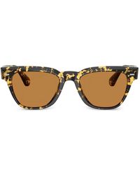 Oliver Peoples - Rueny Square Tortoiseshell Sunglasses - Lyst