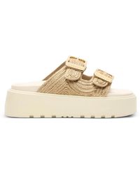 Casadei - Thaiti Birki Buckle Slides - Lyst