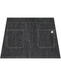 Courreges - Logo-Appliqué Denim Mini Skirt - Lyst