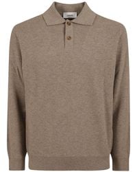 Lardini - Pull Polo En Maille Nervurée À Manches Longues - Lyst