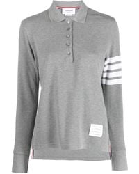 Thom Browne - 4-Bar Long-Sleeved Polo Shirt - Lyst