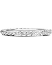David Yurman - 18Kt Cable Collectibles Diamond Stack Ring (2Mm) - Lyst