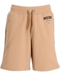 Moschino - Logo-Print Organic Cotton Track Shorts - Lyst