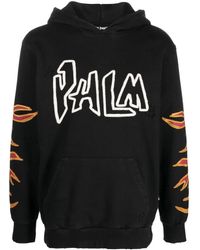 Palm Angels - Black Graffiti Flames Hoodie - Lyst
