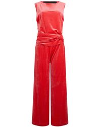 Alberta Ferretti - Velvet-Effect Sleeveless Jumpsuit - Lyst