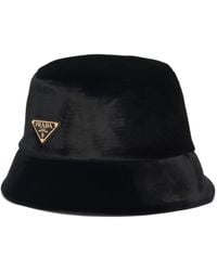 Prada - Fischerhut Mit Emailliertem Triangel-Logo - Lyst