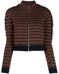 DURAZZI MILANO - Cropped Patterned-jacquard Jacket - Lyst