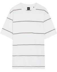 BOSS - Striped Pocket T-Shirt - Lyst