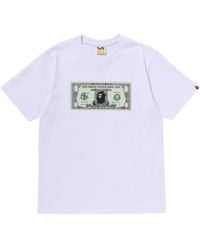 A Bathing Ape - Dollar-Print T-Shirt - Lyst