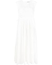 Self-Portrait - White Macrame Lace Organic Cotton Dress - Lyst