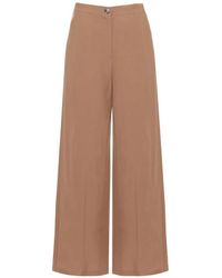 Emme - Pressed-Pleats Wide-Leg Trousers - Lyst