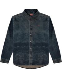 DIESEL - Camicia S-Simply-Epbs Denim Con Lavaggio Acido - Lyst