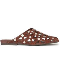 Ash - Bone Stud-Embellished Cut-Out Sandals - Lyst