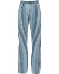 Mugler - Spiral Denim Cotton Jeans - Lyst