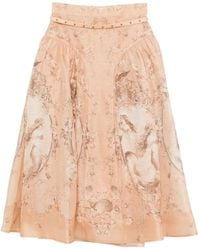 Zimmermann - Rebellion Printed Midi Skirt - Lyst
