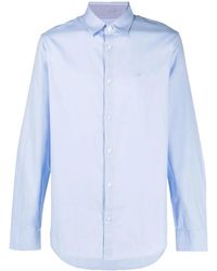ARMANI EXCHANGE - Logo-Embroidered Long-Sleeve Cotton Shirt - Lyst