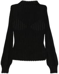 Liviana Conti - Ribbed Balloon-Sleeve Sweater - Lyst